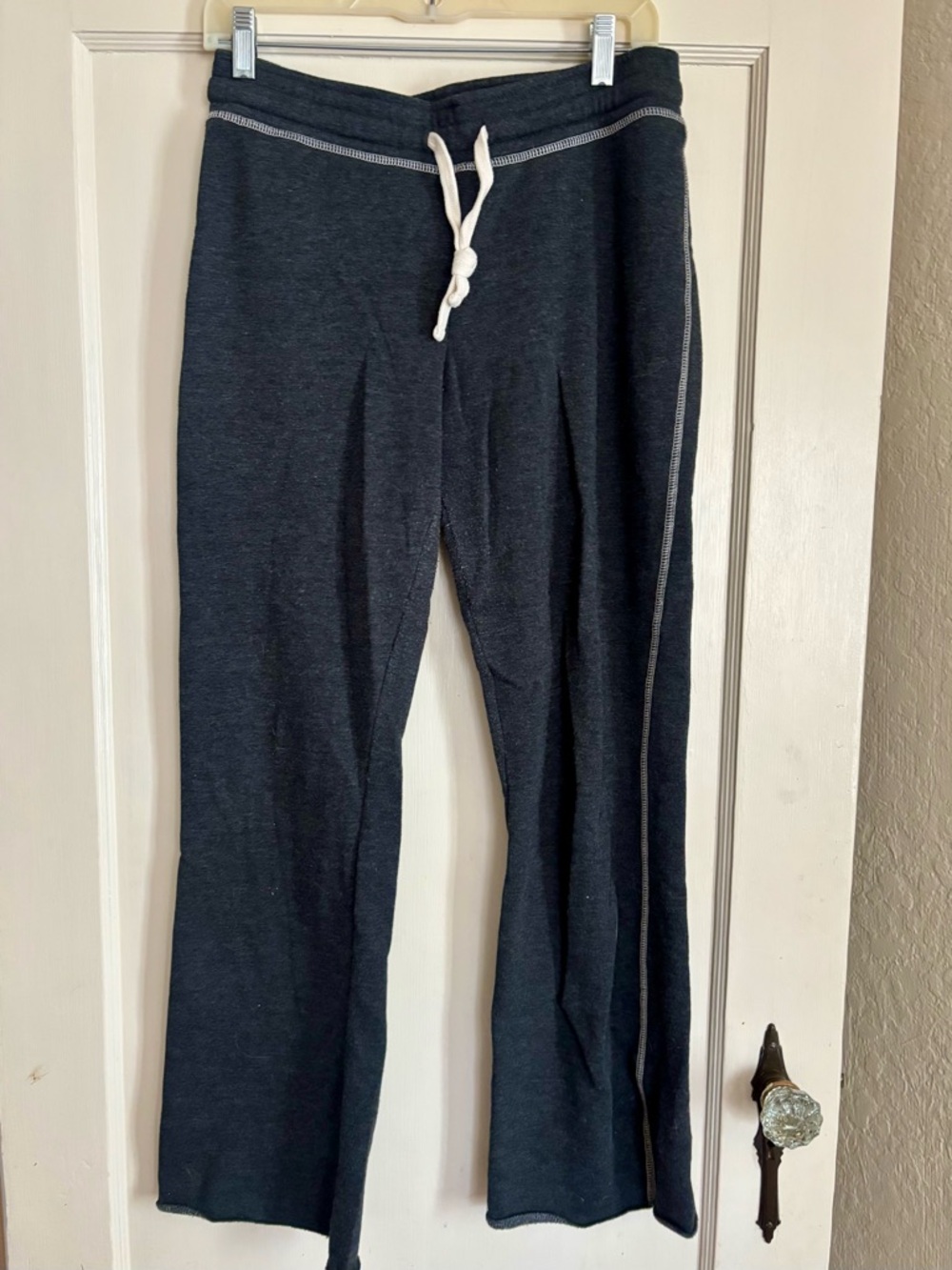 Dark Gray Lounge Pants with White Stitching